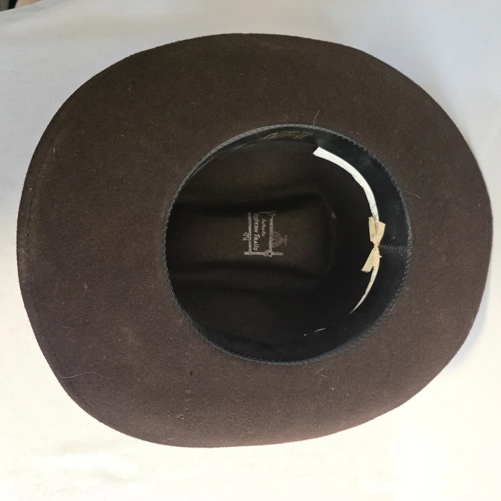 Bailey Teton Brown 7 3/8  Western Cowboy Hat USA Made 100% Wool Feather‎ Band